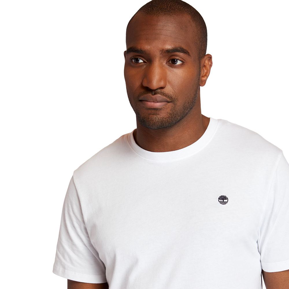 Camisetas Masculino - Timberland Embroidered Logo - KZMLY6198 - Branco